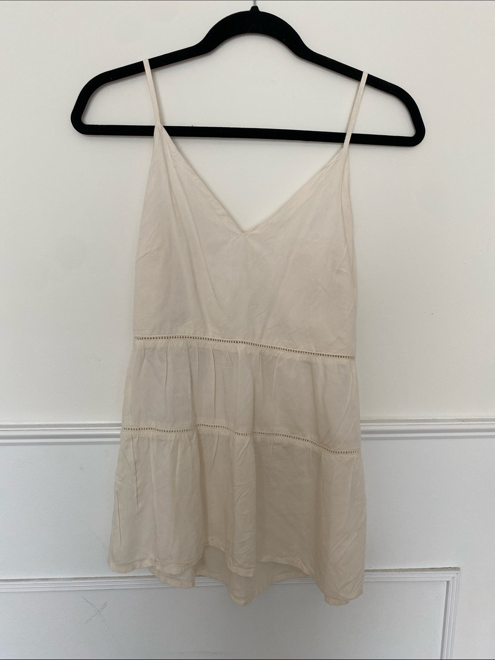 Old Navy Cream Spaghetti-Strap Tiered Camisole